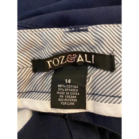 Roz & Ali Womens Walking Shorts Plus Size 14 Navy Casual Sporty Bermuda  Comfy - Picture 5 of 7